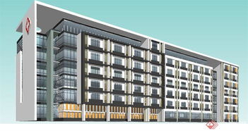 某現代醫院住院樓建筑設計su模型